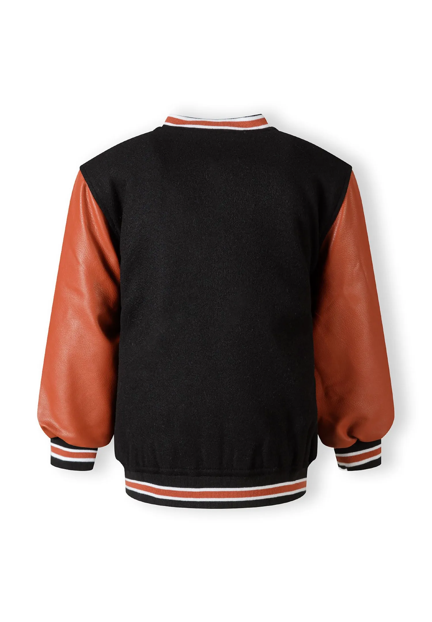 Minoti 43284 collegejakke til drenge sort orange