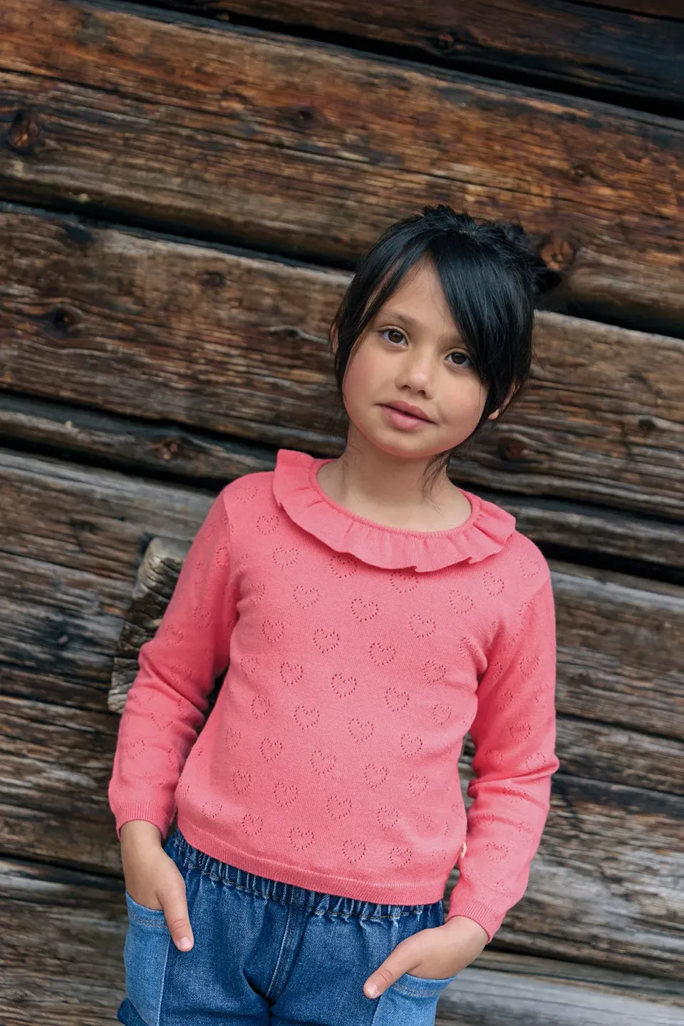 Bonton Milou Rose Faroe striktrøje rosa uld