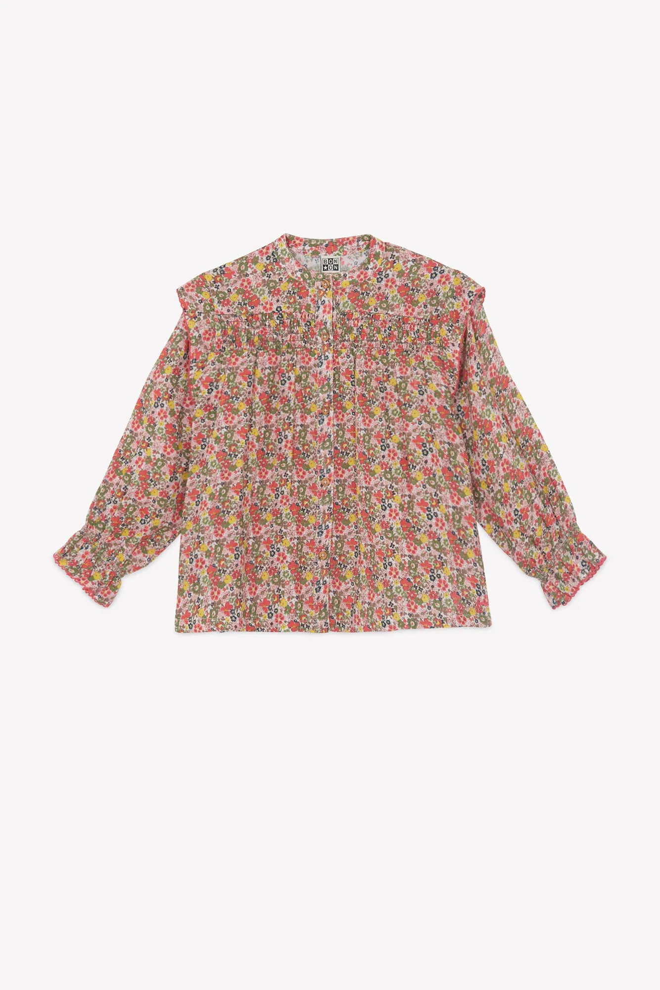 Bonton Mona skjorte blomstret gaze Meadow 2A
