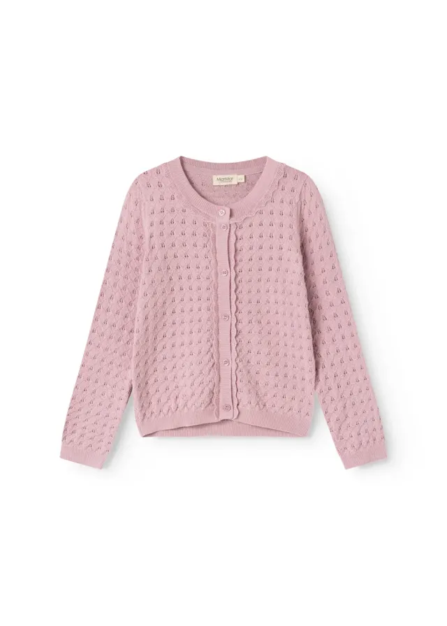 MarMar Tilda strikcardigan Soft Berry bomuld uld