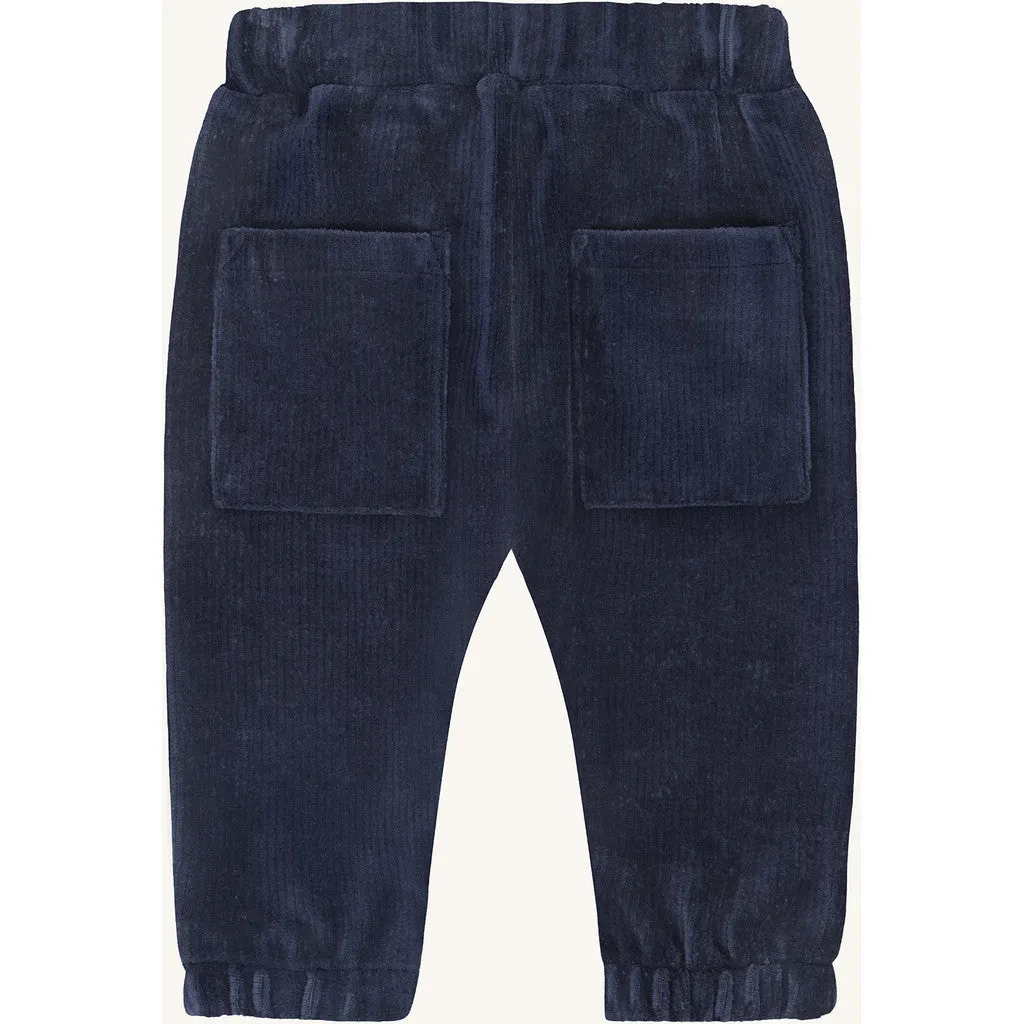 Hust & Claire HCGus velour joggingbukser blues bomuld