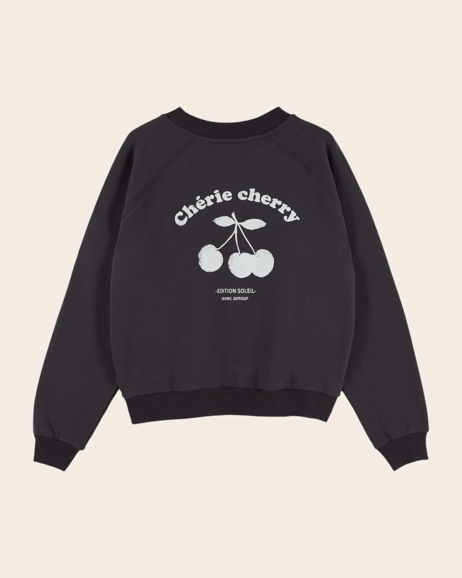 Emile et Ida Chérie cherry sweatshirt grå