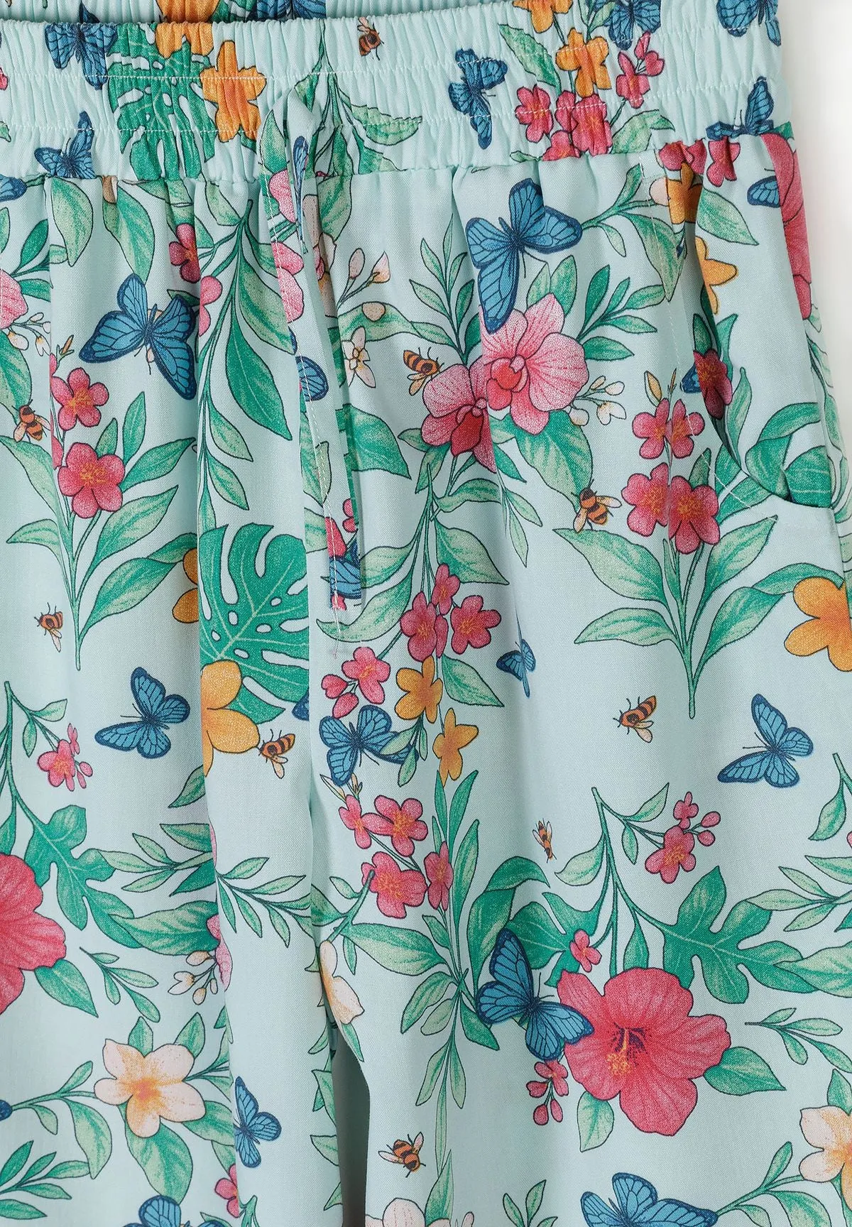 Minoti 44661 sæt mint viskose blomster