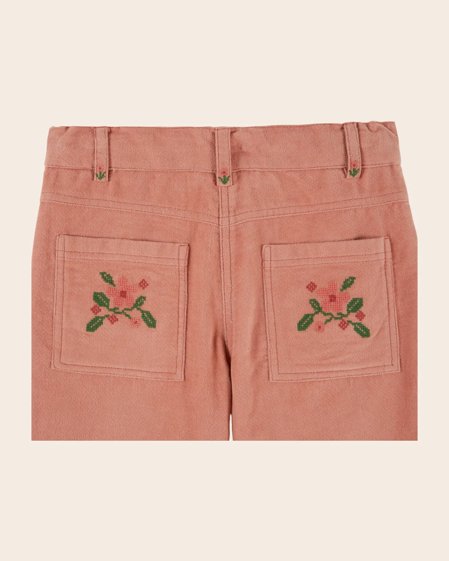 Emile et Ida Sakura bukser rosa fløjl broderi