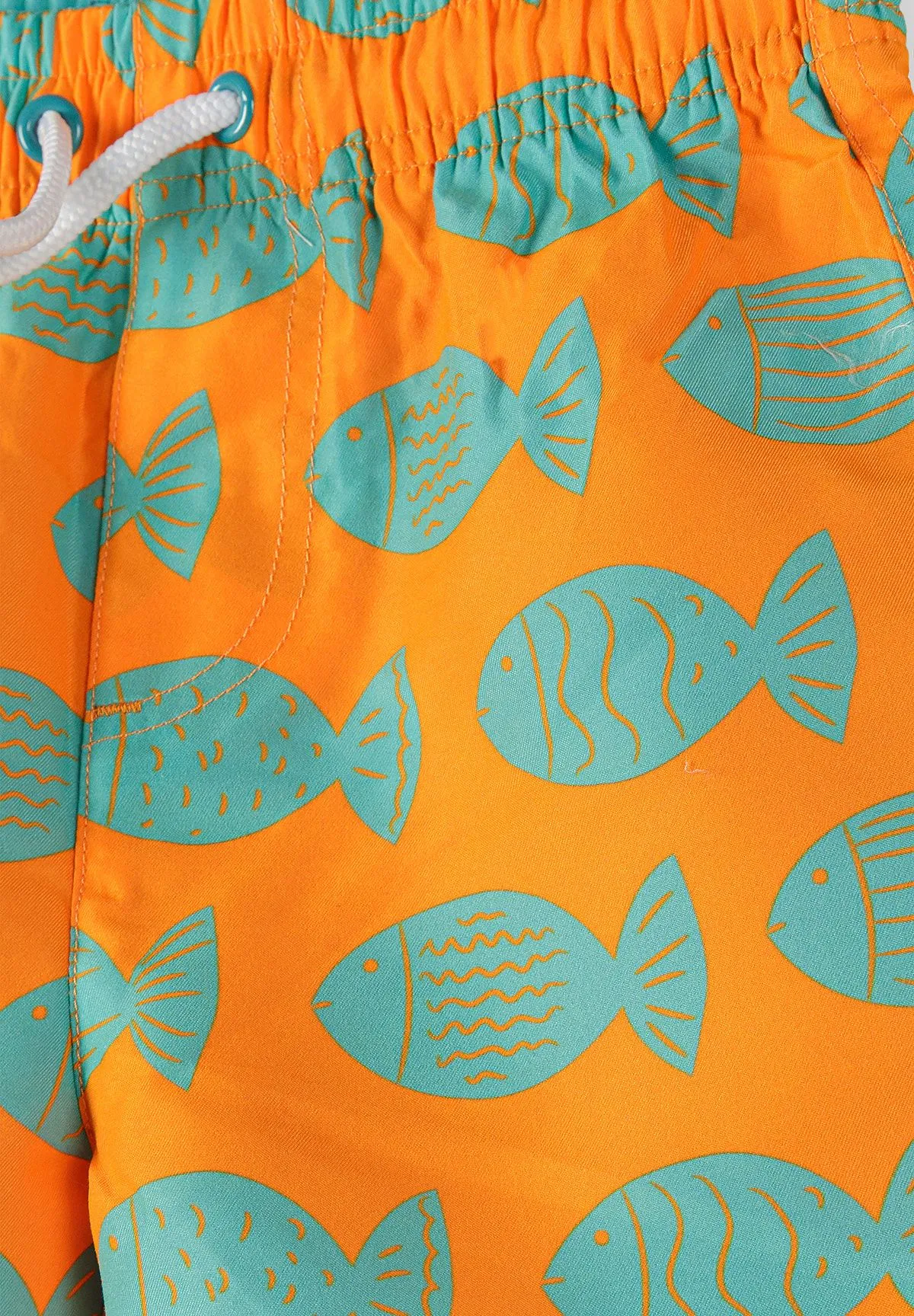 Minoti 44506 badeshorts orange fisk 2-pak