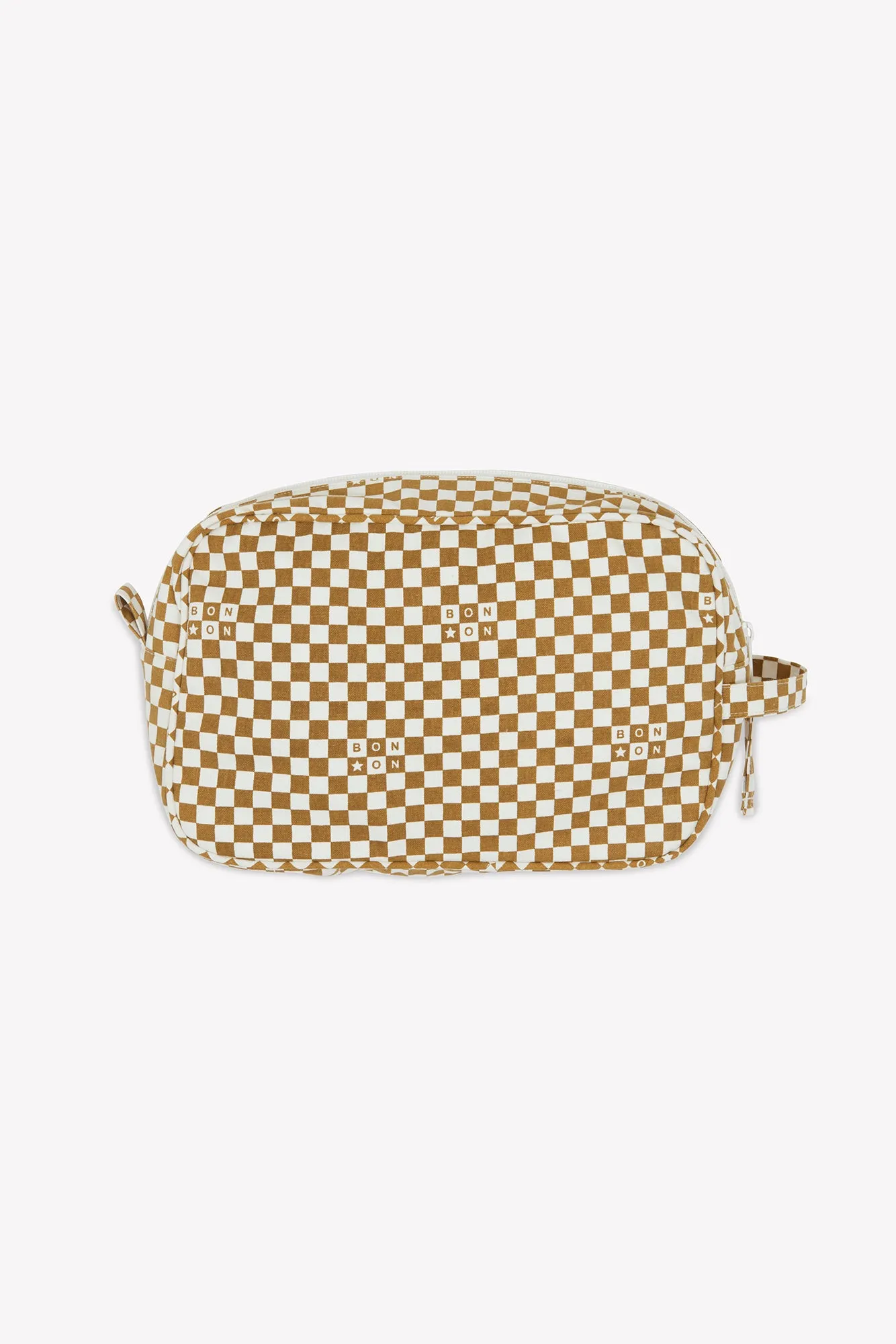 Bonton Damier toilettaske noisette ternet XXL