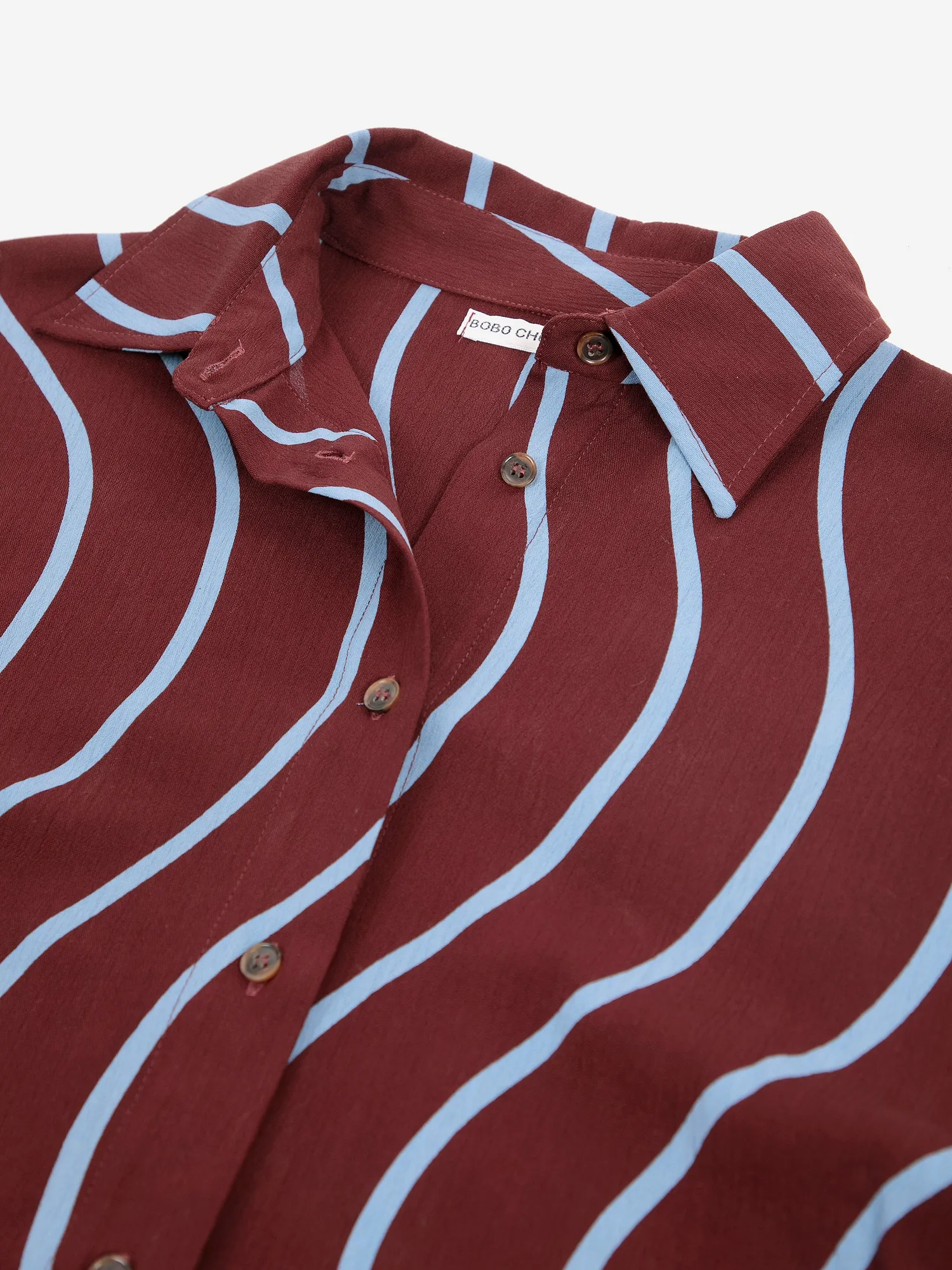 Bobo Choses Psicodelic Stripes skjorte S bordeaux viskose