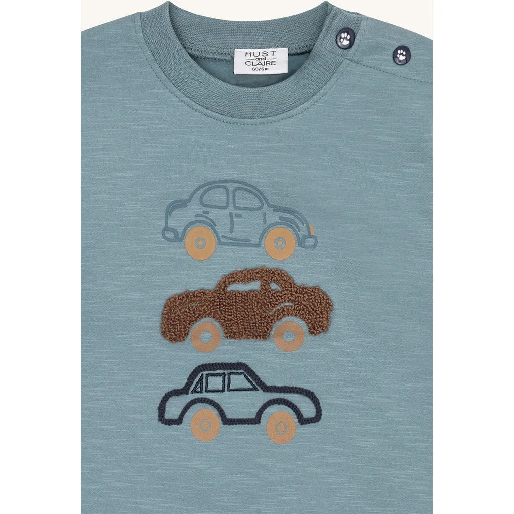 Hust & Claire HCSofus Loop Cars sweatshirt Iron Blue biler
