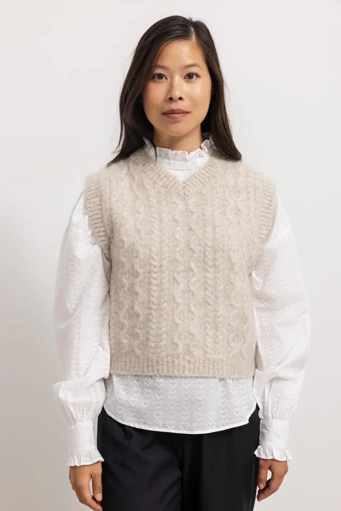 MarMar Copenhagen Taj W strikvest Cashew mohair