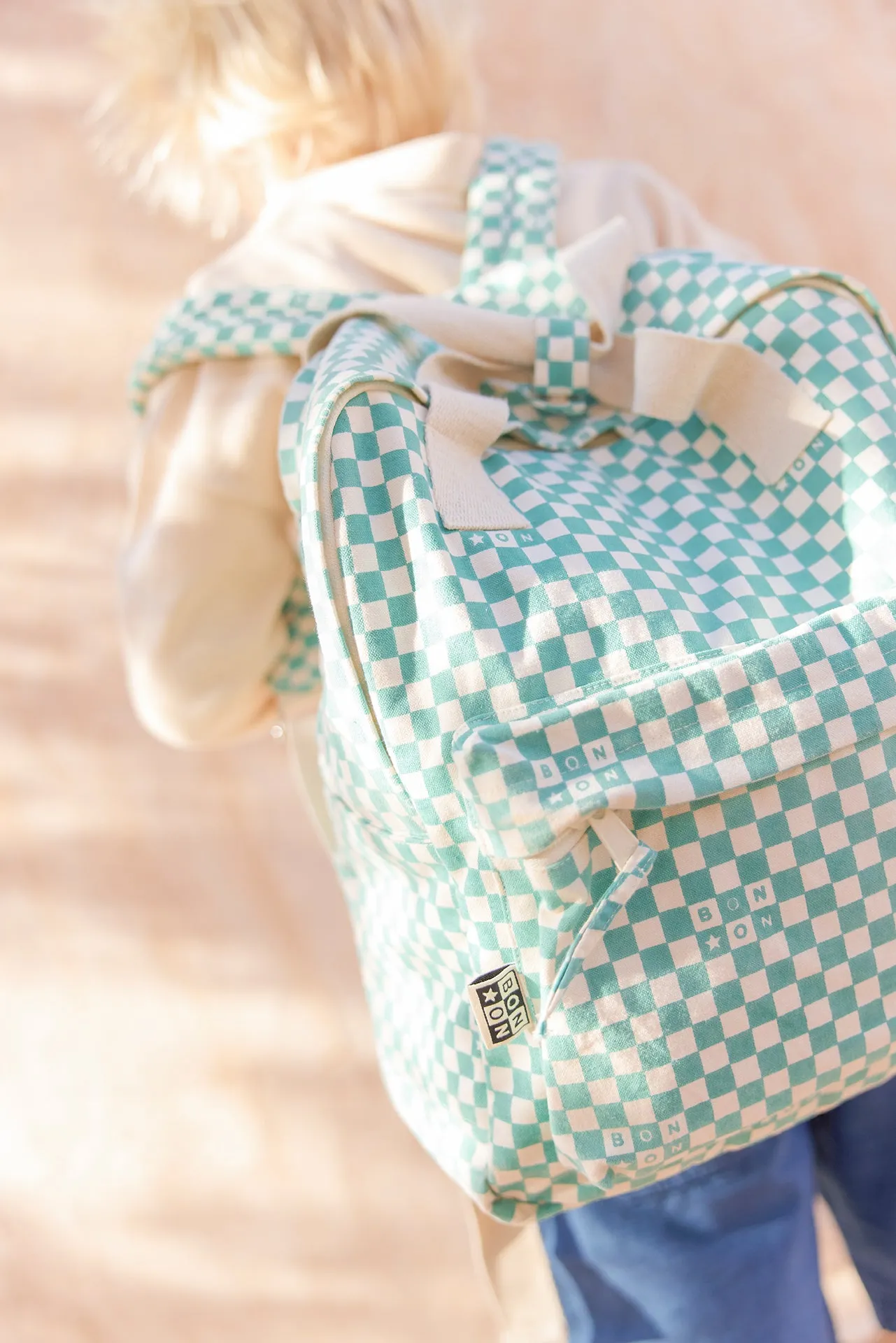 Bonton Damier rygsæk ternet blå vintage TU