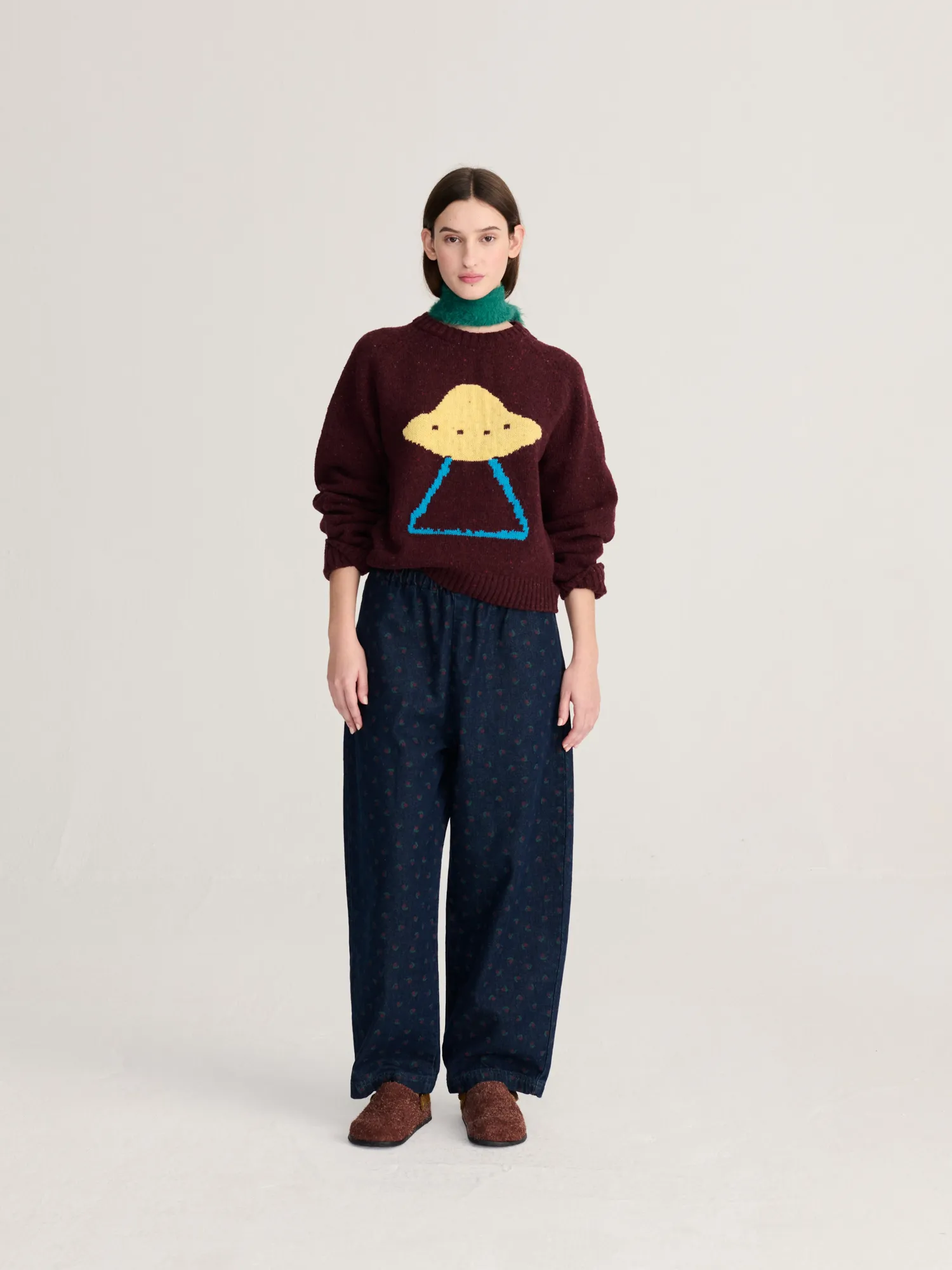 Bobo Choses Pixel Abduction jumper bordeaux uld XS-XL