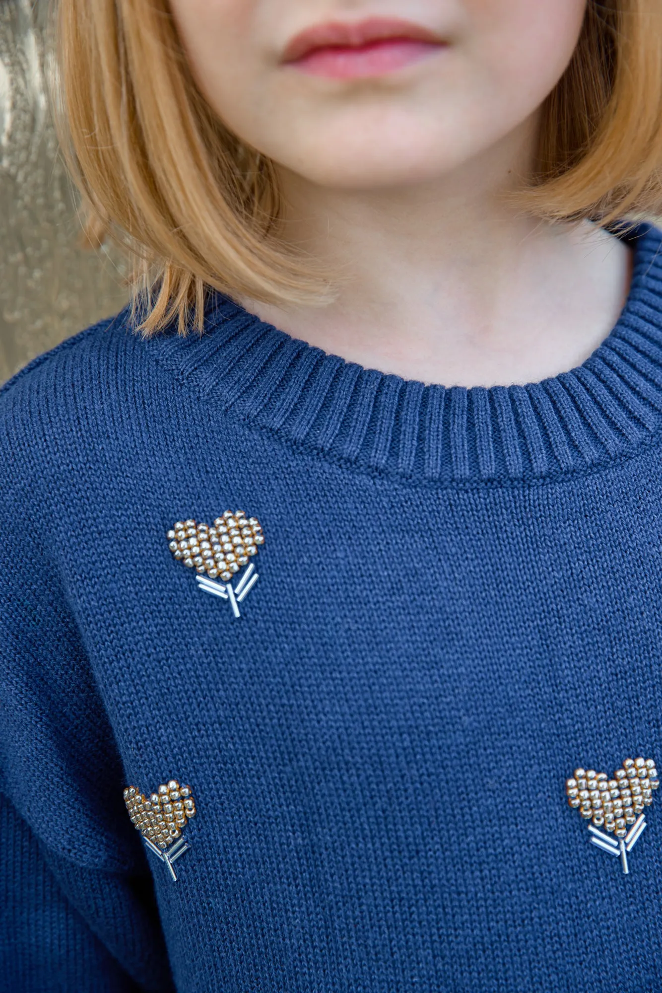 Bonton Lovely Blue striktrøje blå hjerter