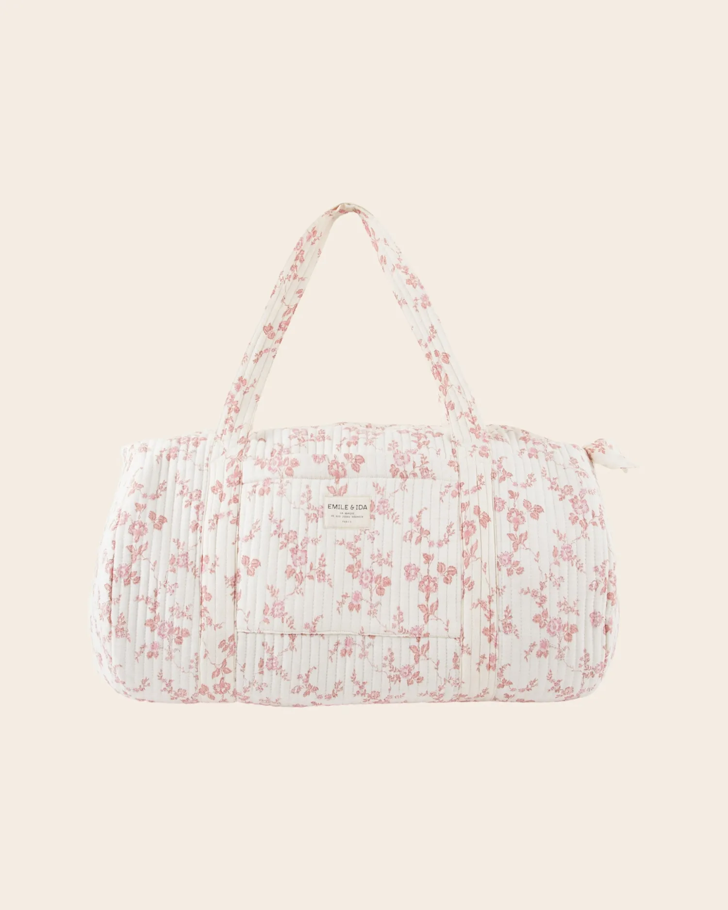 Emile et Ida Voyage weekendtaske blomstret ecru