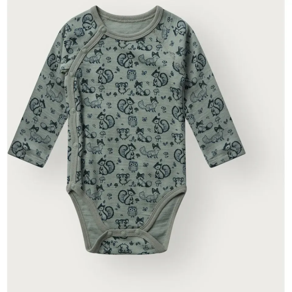 Hust & Claire Bo Wrap Woodland body Slate Green merino