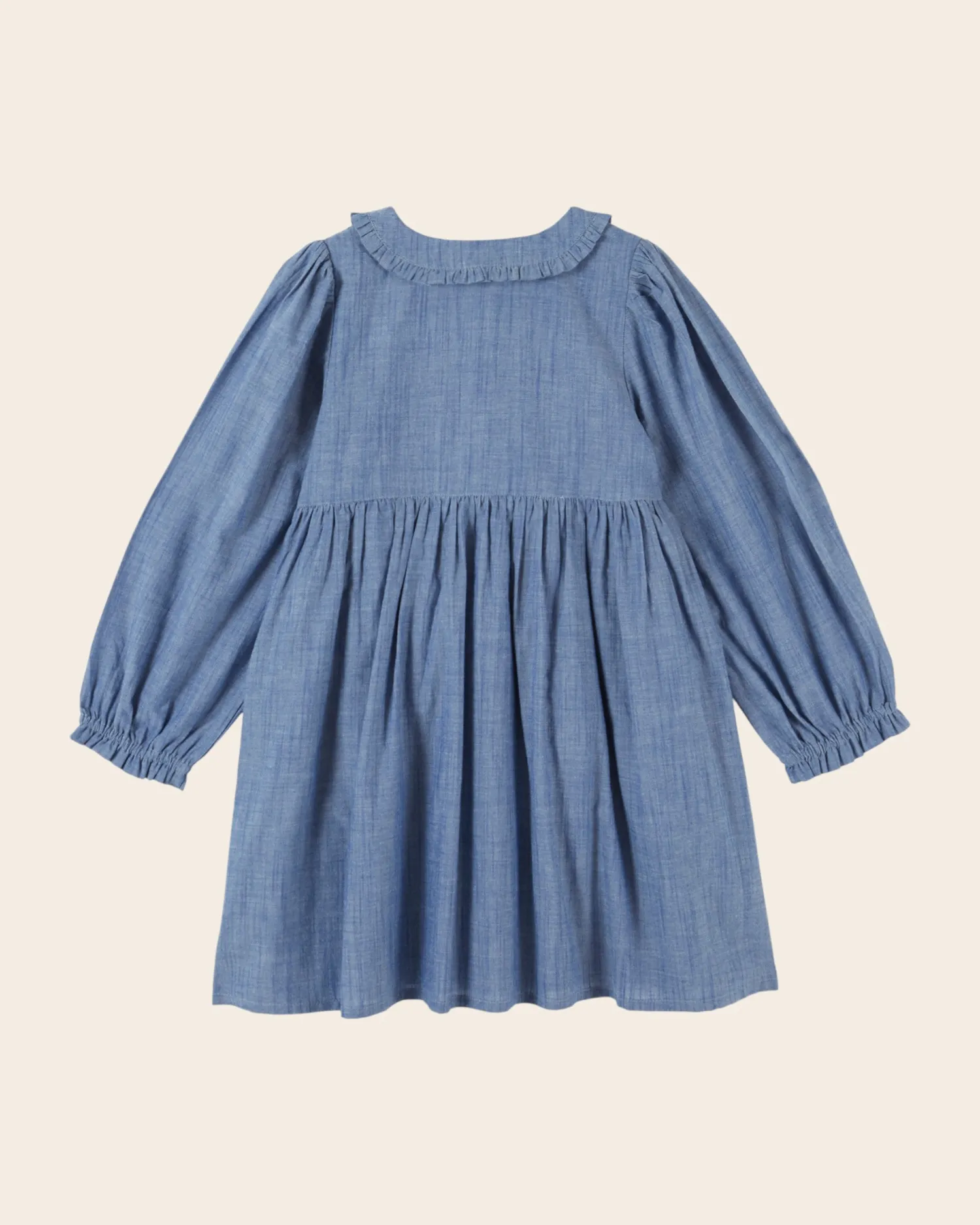 Emile et Ida Robe Smockée Chambray kjole blå 03M-14A