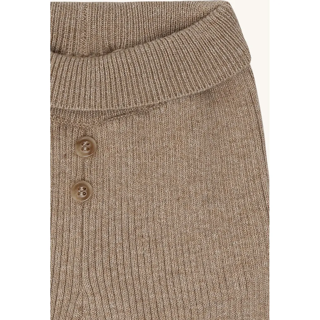 Hust & Claire Ger Rib leggings biscuit økologisk