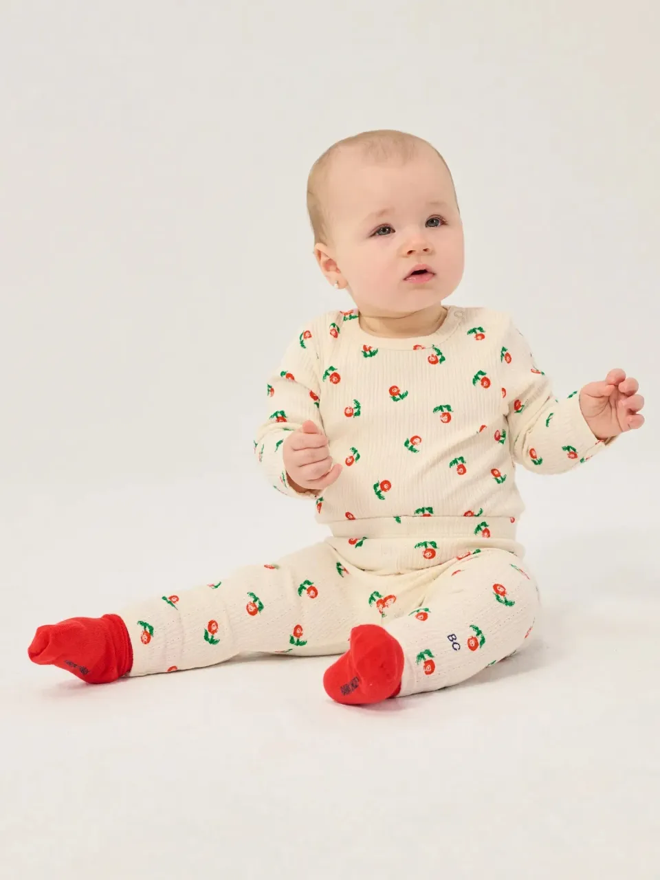 Bobo Choses Stamp Bloom T-shirt Offwhite baby bomuld