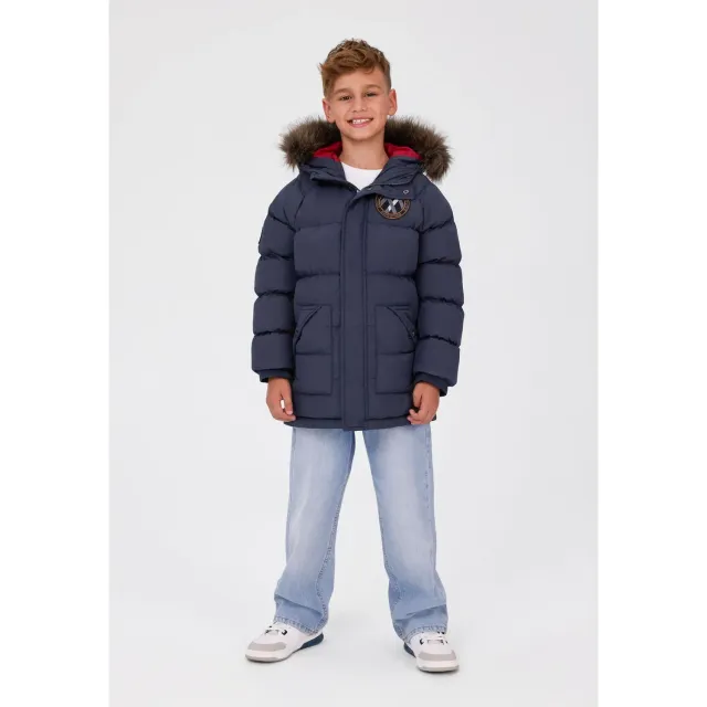 Minoti parka dreng navy quiltet str. 104-172
