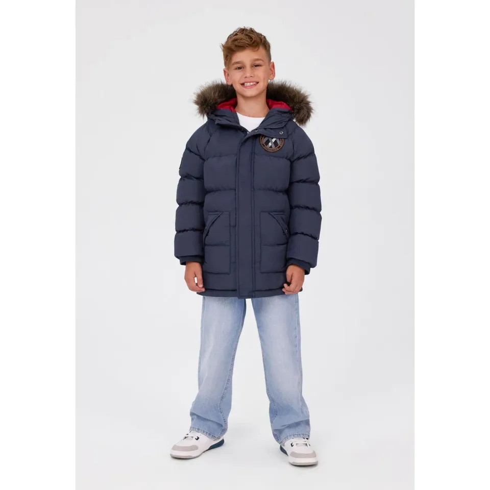 Minoti parka dreng navy quiltet str. 104-172