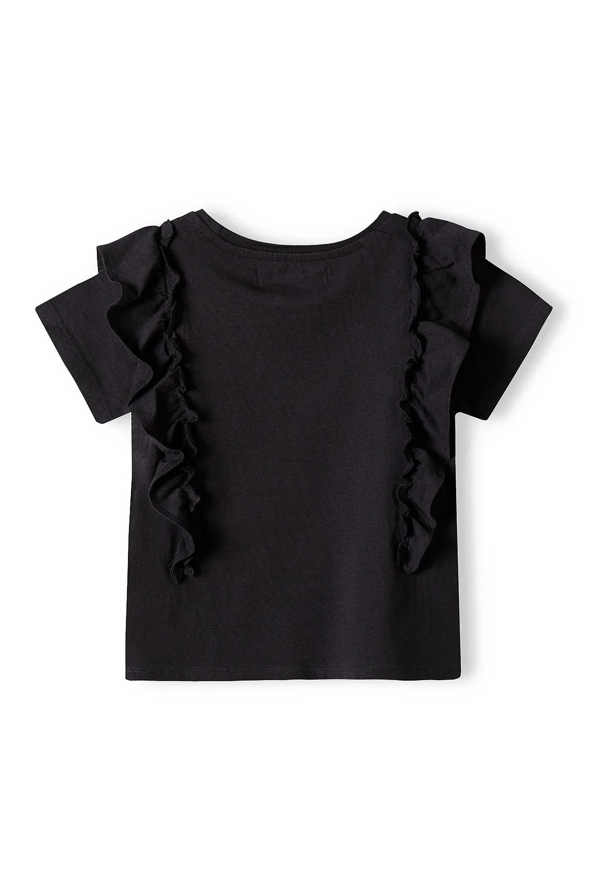 Minoti 38289 t-shirt til piger sort flæse perler