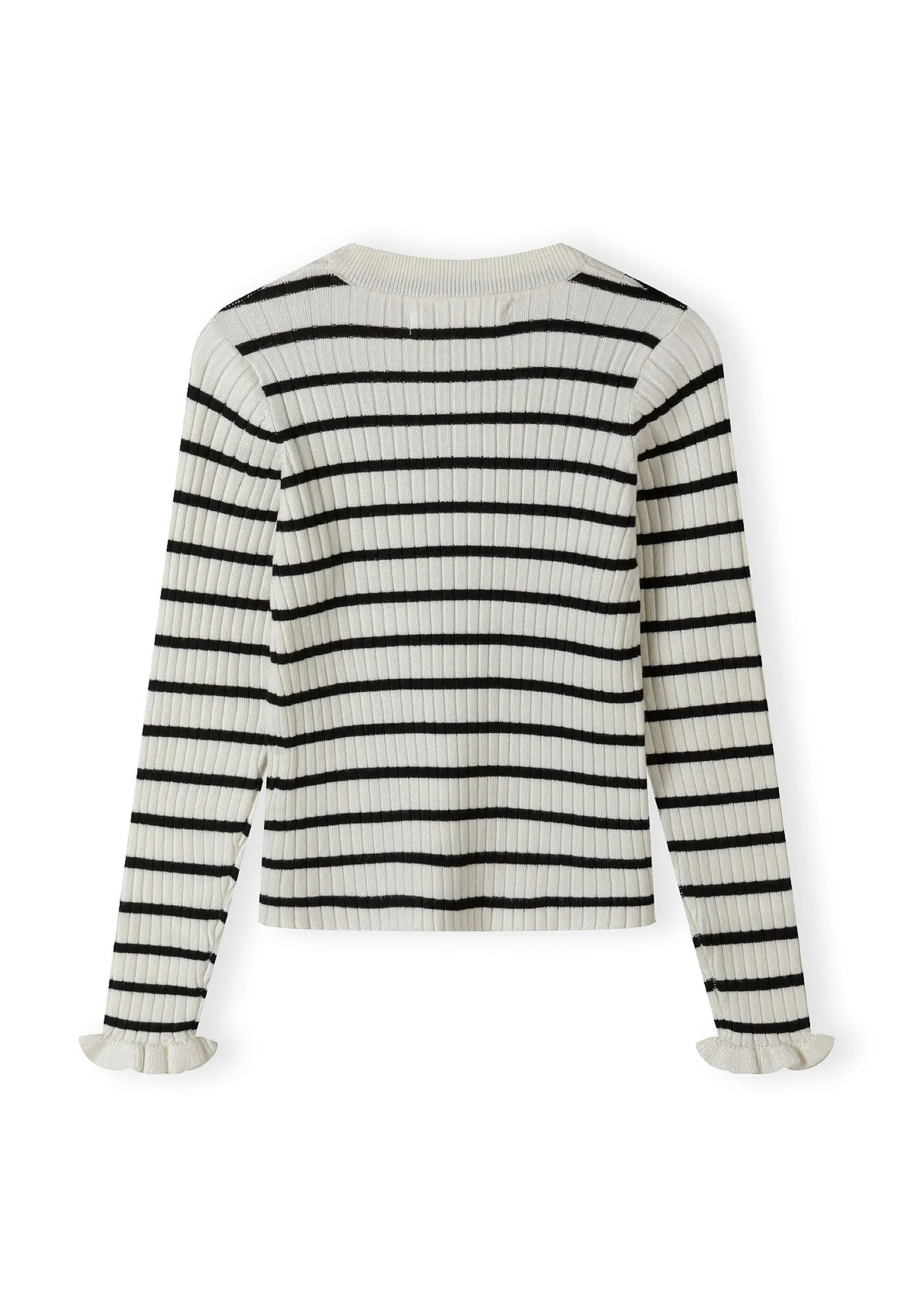 Minoti 43889 pullover creme stribet rib