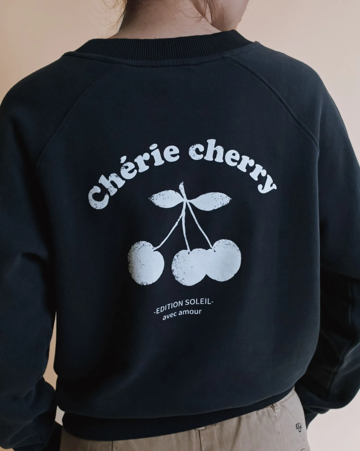 Emile et Ida Chérie cherry sweatshirt grå