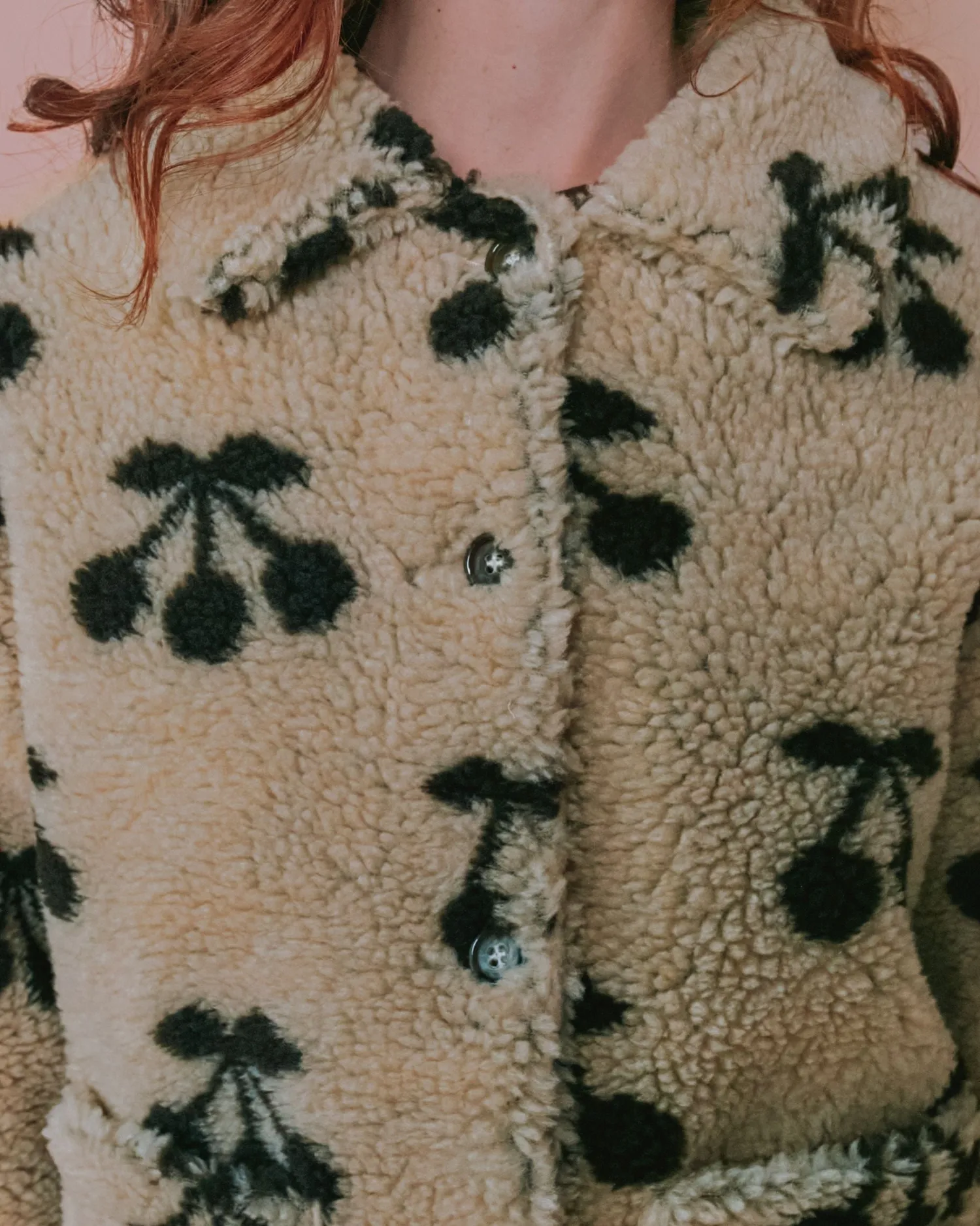 Emile et Ida Etoile bamsejakke beige kirsebær