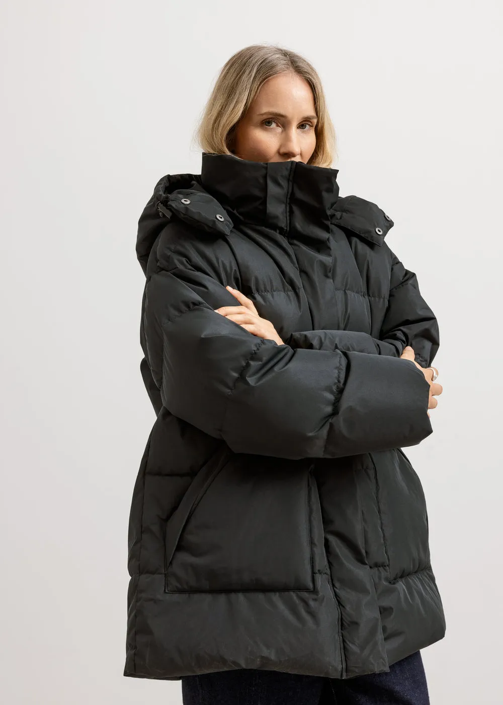 MarMar Otta W Coat dunjakke Black stor pasform