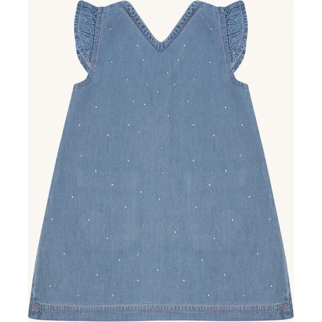 Hust & Claire HCKaroline Sparkling kjole Blue Denim bomuld