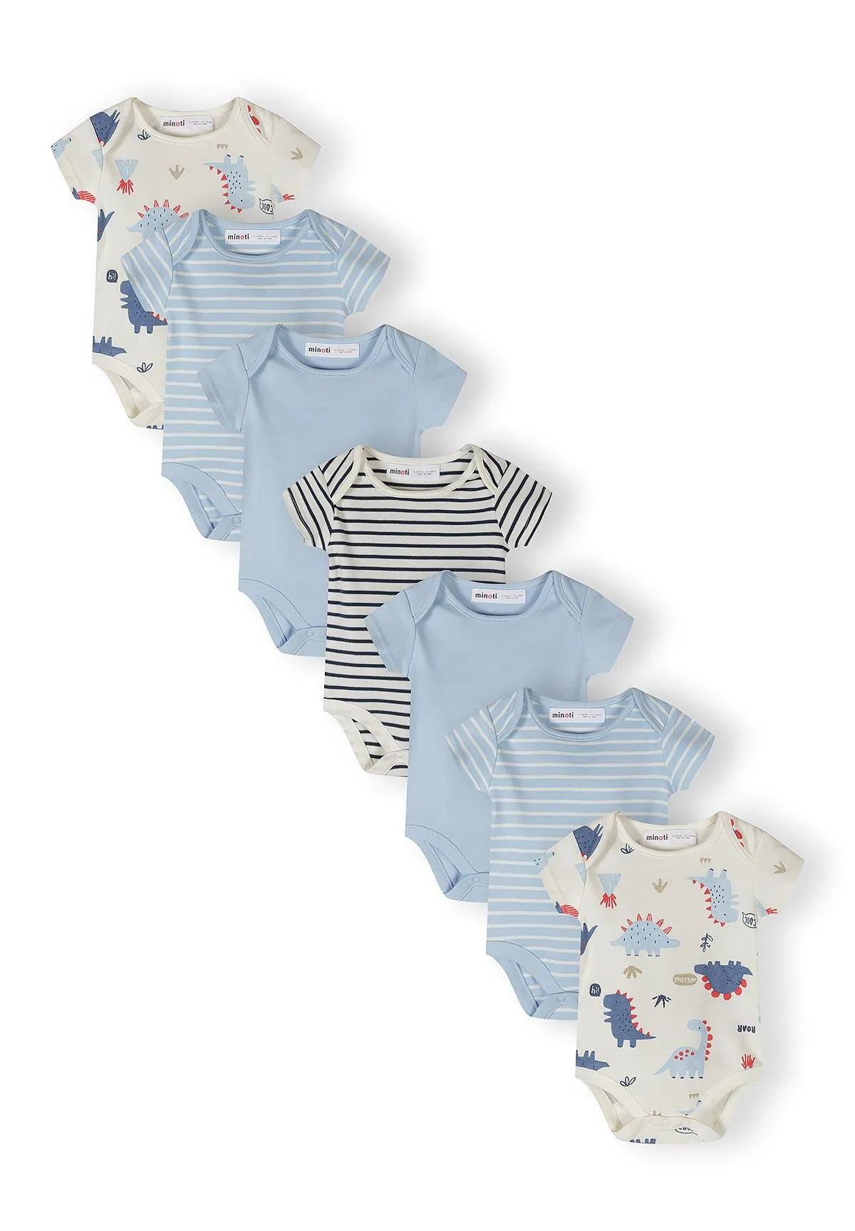 Minoti 44539 body 7-pak lyseblå bomuld til baby