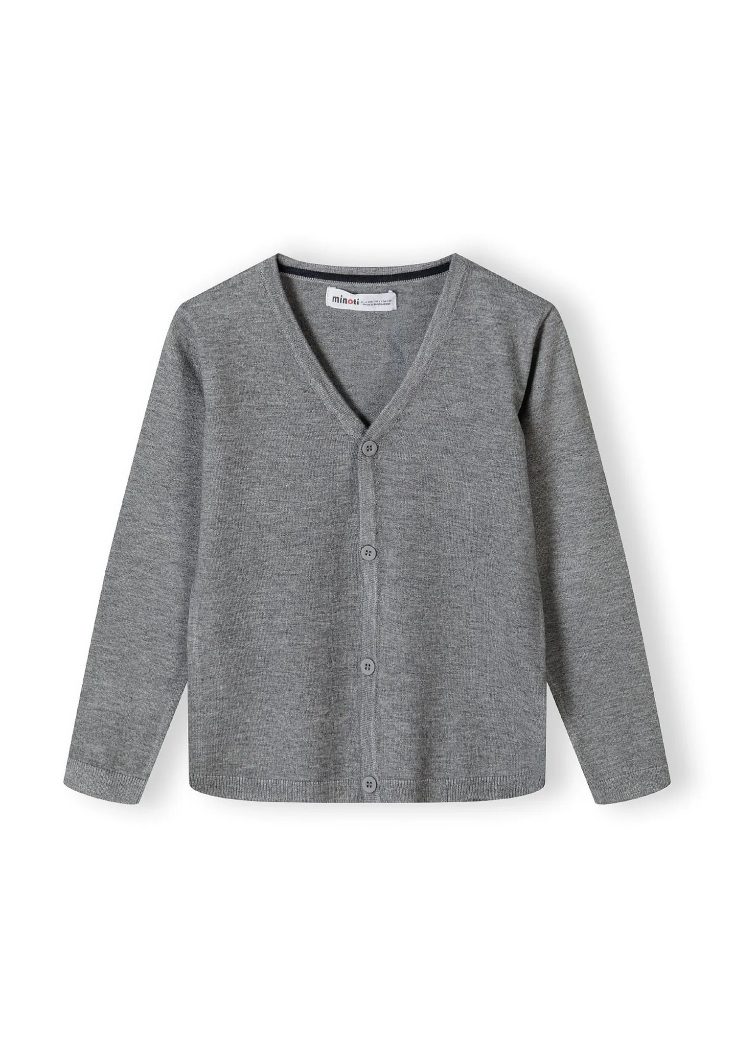 Minoti 43905 strikcardigan til drenge gråmeleret