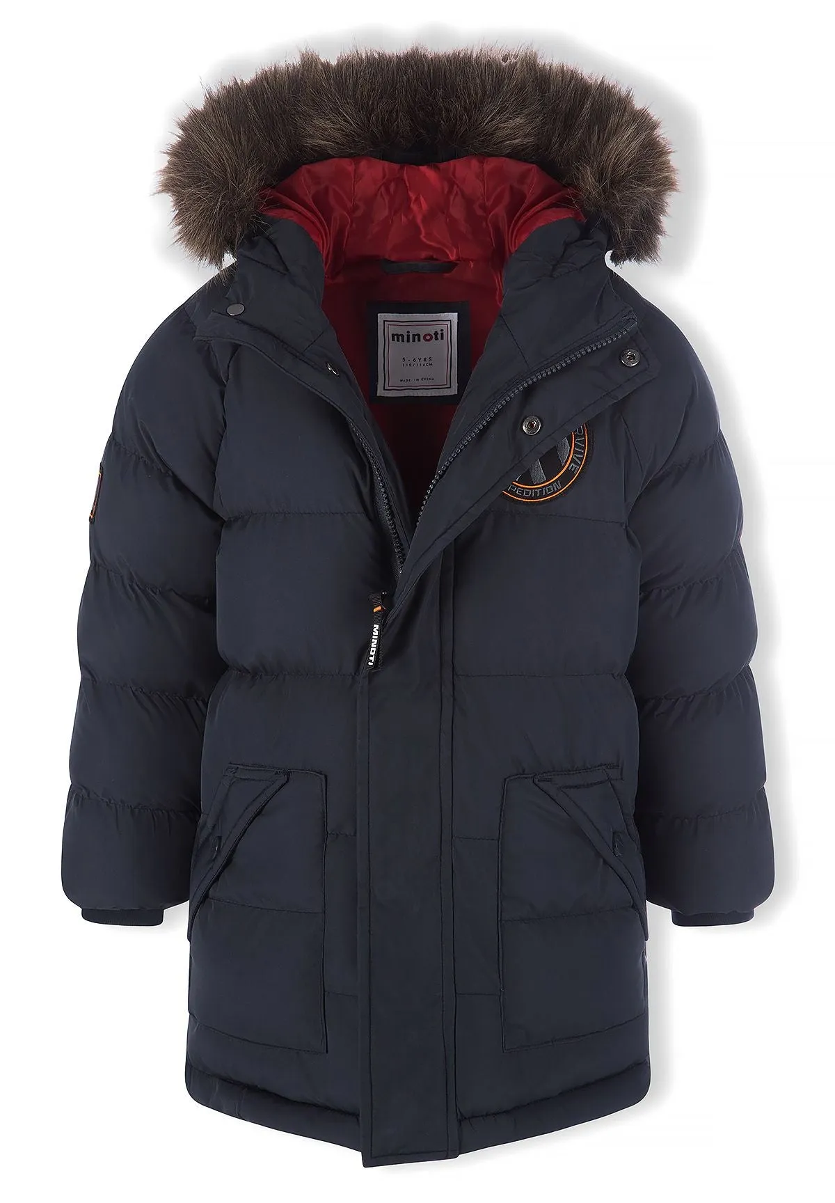 Minoti parka dreng navy quiltet str. 104-172