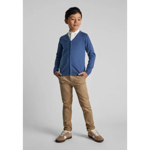 Minoti 43905 cardigan V-hals blå strik