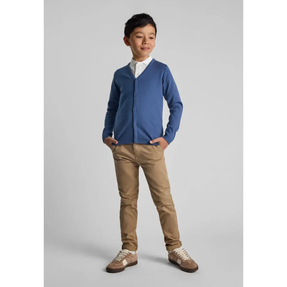 Minoti 43905 cardigan V-hals blå strik