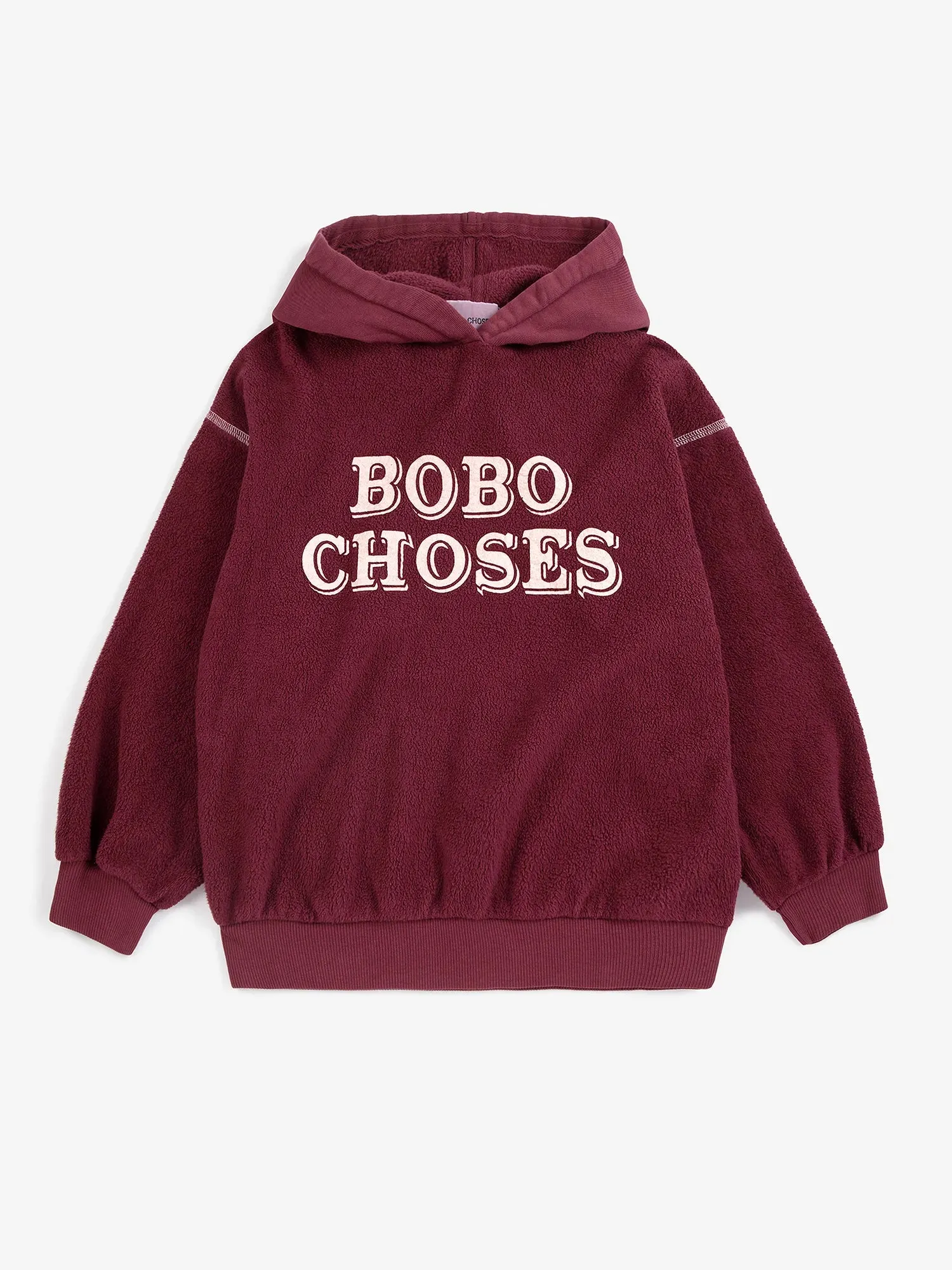 Bobo Choses Embossed hættetrøje bordeaux 6-7Y økologisk
