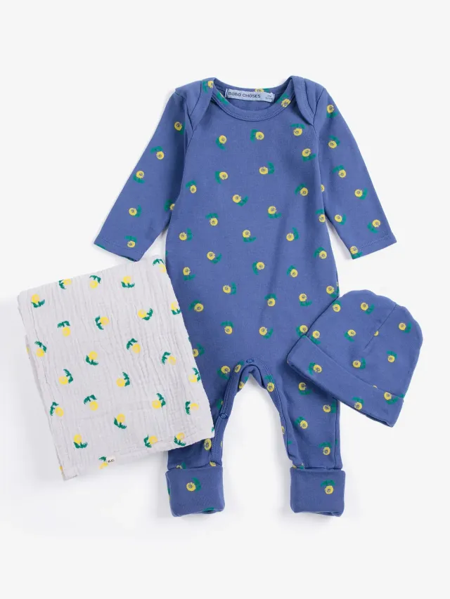 Bobo Choses Stamp Bloom all over gavesæt lilla 1M