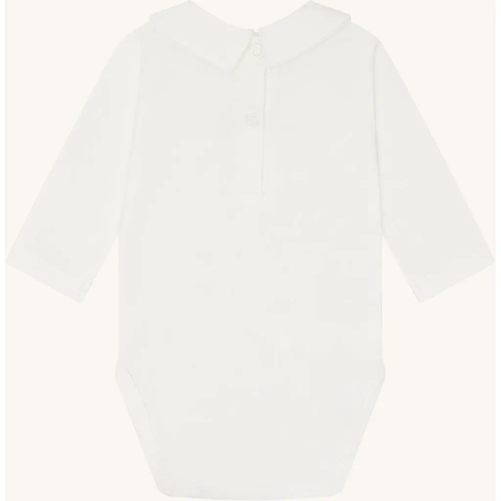 Hust & Claire Bebe Collar langærmet body Green Foam økologisk bomuld