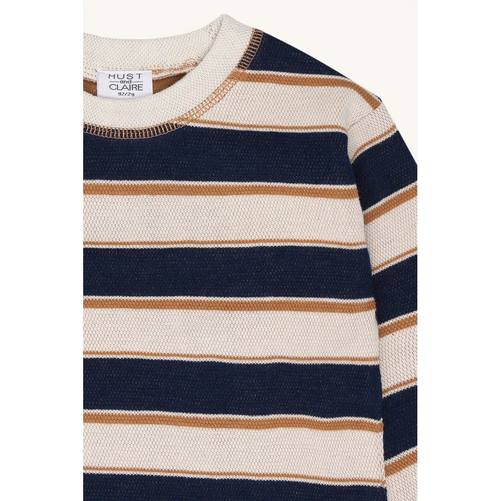 Hust & Claire HCAnton Trails bluse french oak stribet