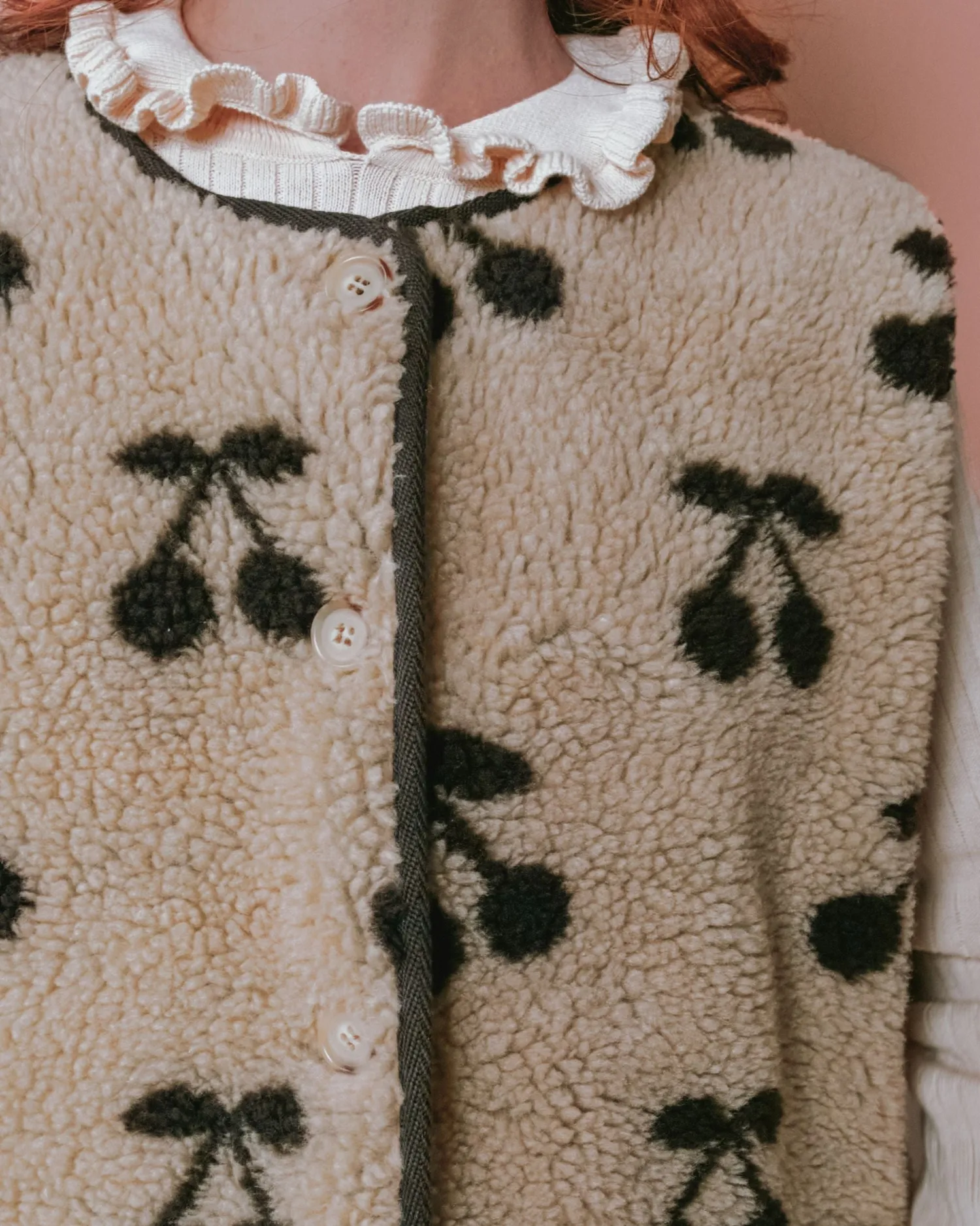 Emile et Ida Etincelle Cerise vest beige kirsebær