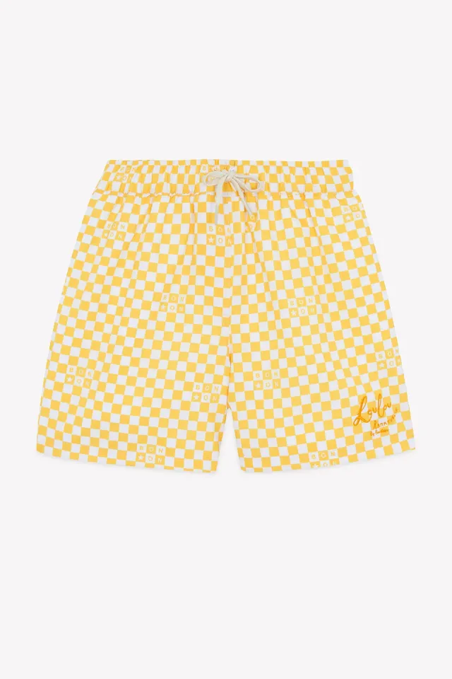 Bonton L'Océan Vichy badeshorts gul ternet