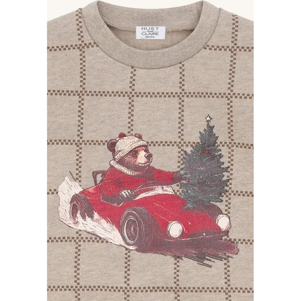 Hust & Claire HCSejer Bear sweatshirt Biscuit bomuld