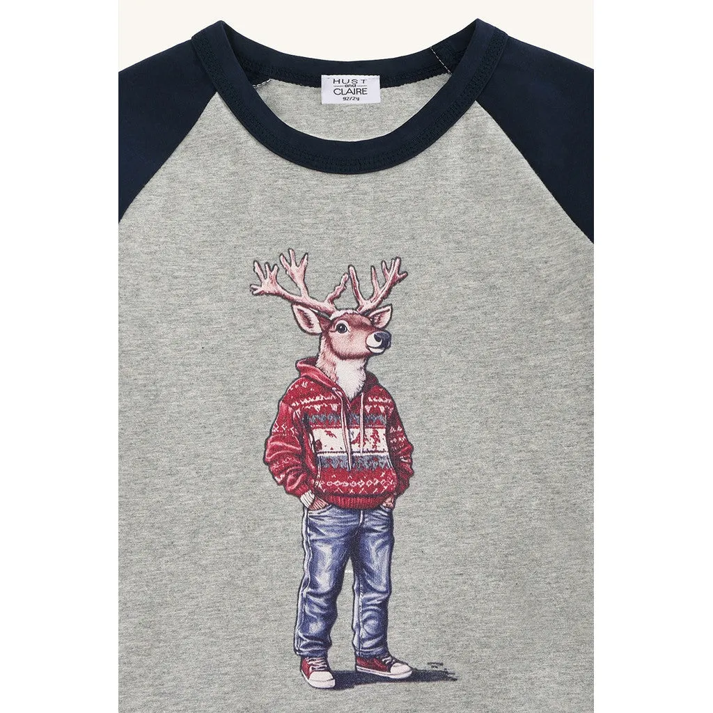 Hust & Claire HCAnton Dear T-shirt Soft Grey Melange øko