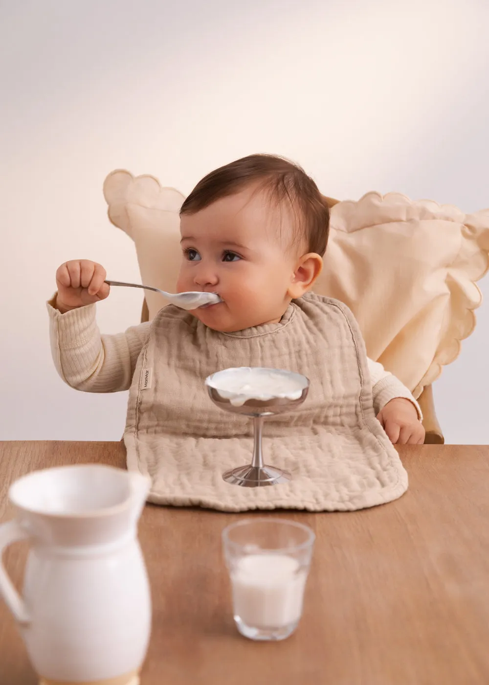 MarMar Bib Long hagesmæk Grey Sand 2-pak