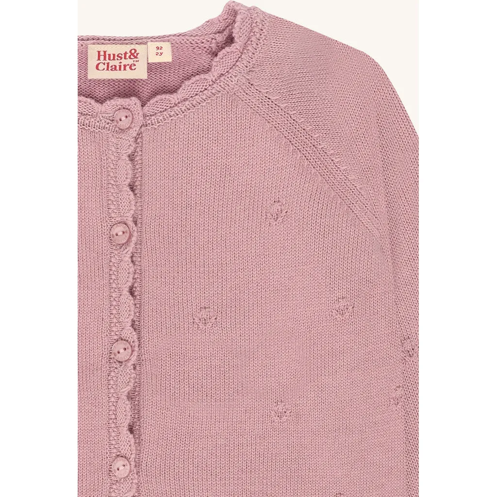 Hust & Claire HCCilja Pointelle cardigan heather øko