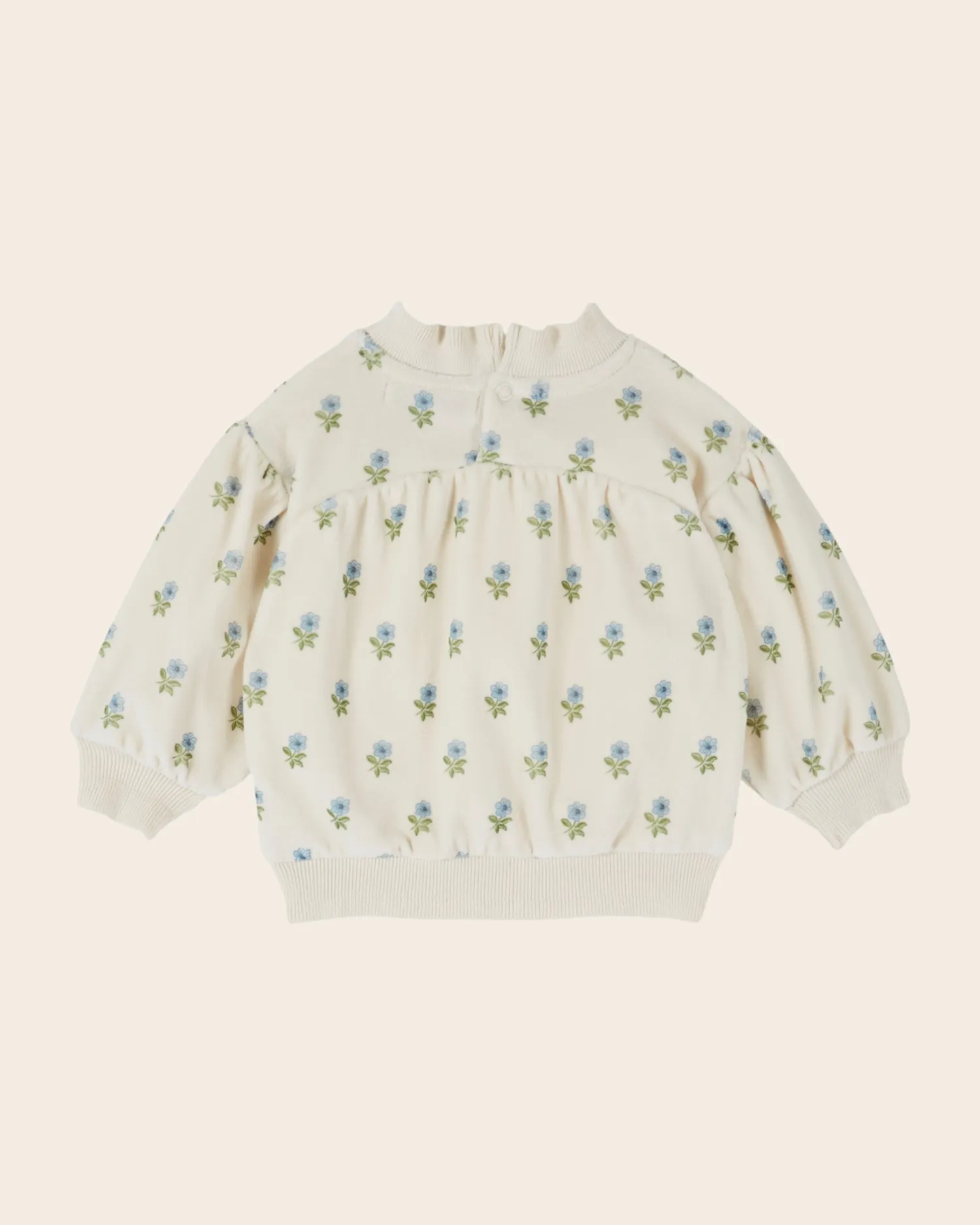 Emile et Ida Velours fleuri sweatshirt ecru blomstret