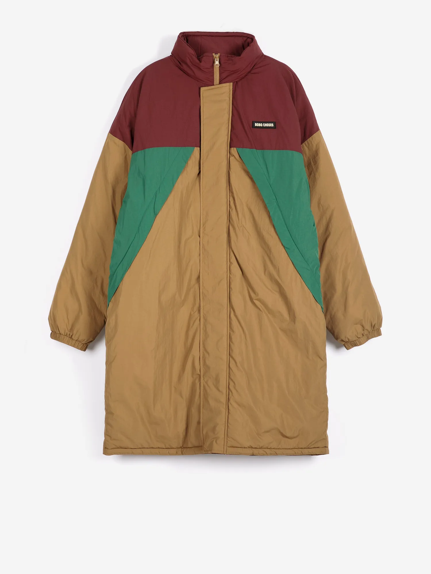Bobo Choses Oversize Long Color Block pufferjakke grøn