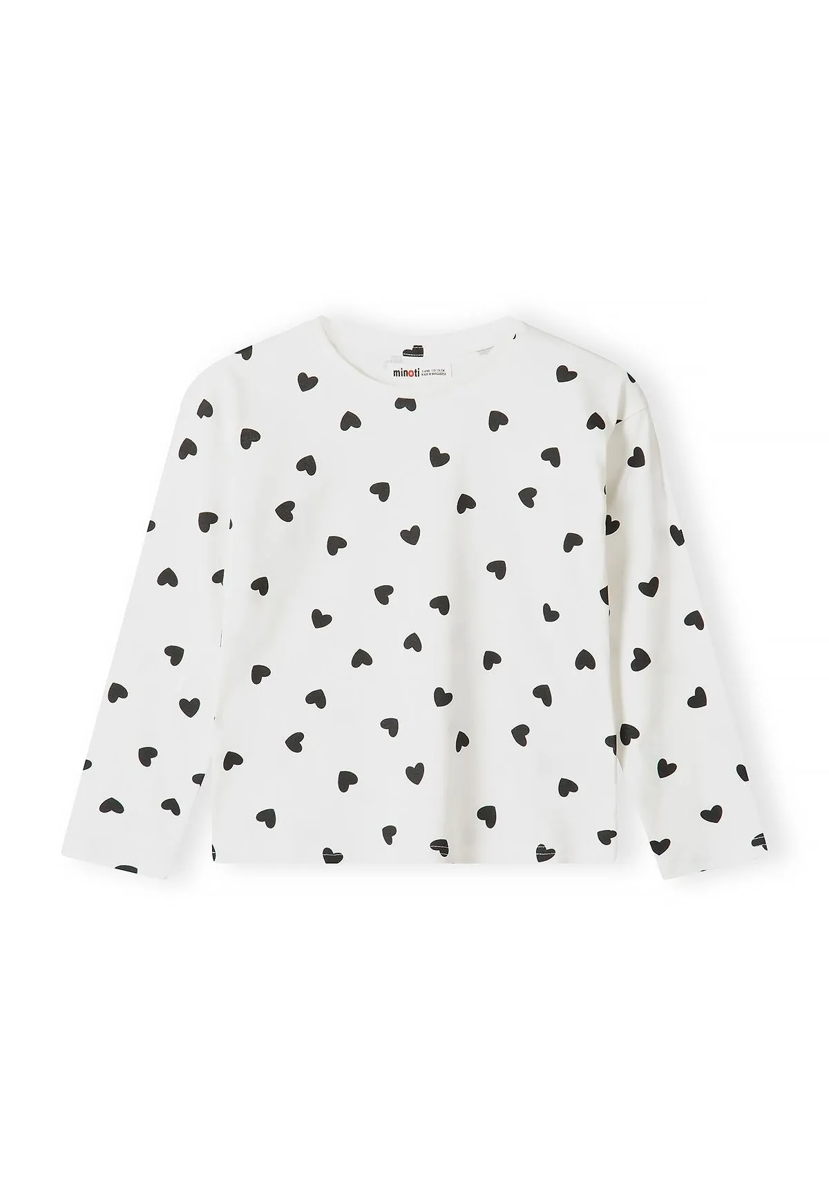 Minoti 45633 langærmede t-shirts til piger 5-pak hjerter