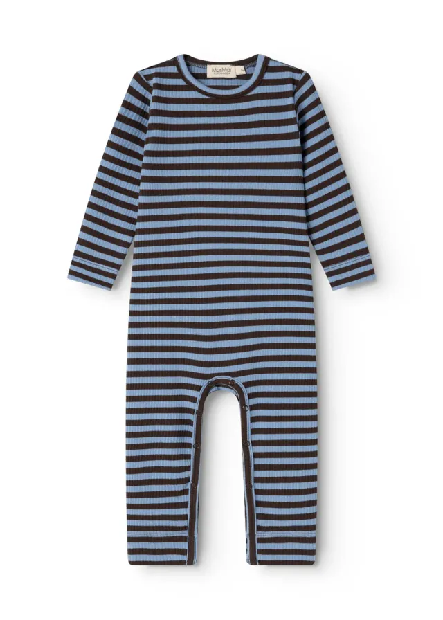 MarMar Plain Rompy heldragt Blue Heaven Stripe rib 56-98