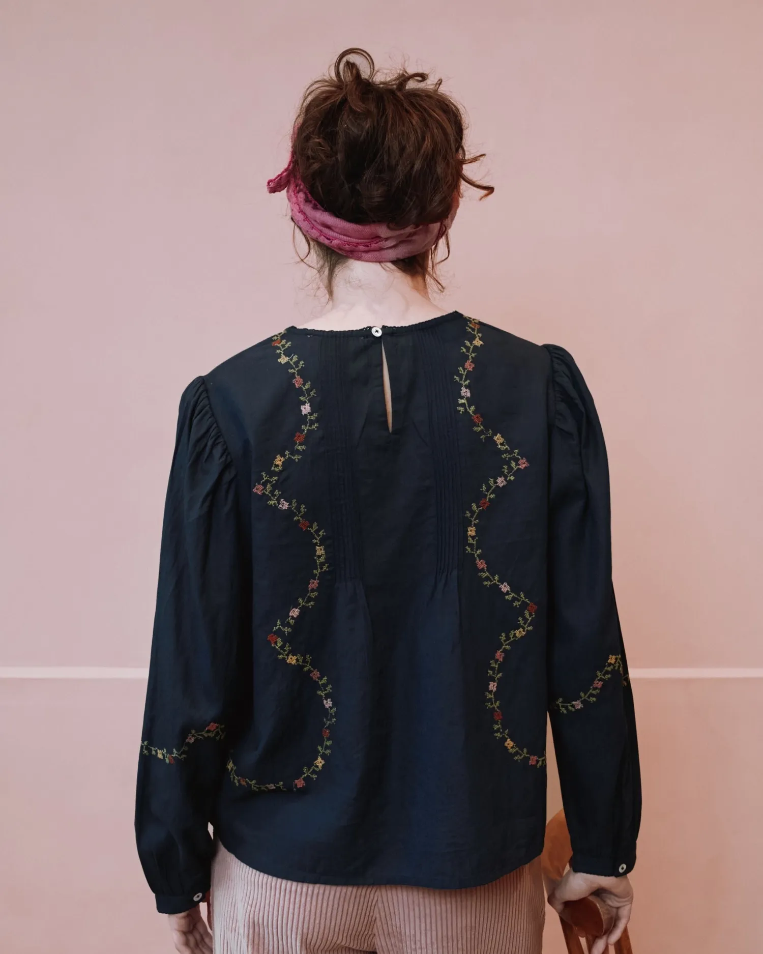 Emile et Ida Estelle bluse sort dame broderet