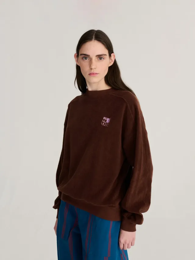 Bobo Choses Mystery BC terry sweatshirt mørkebrun XS øko